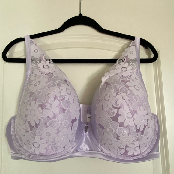 Aerie Show Off Plunge Push Up Bra 42DD Purple NEW - Picture 1 of 3